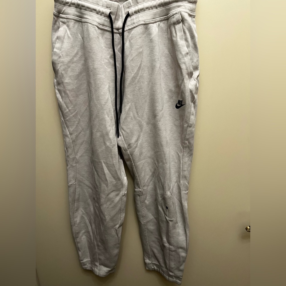 Nike Light Gray Joggers with Black Drawstring